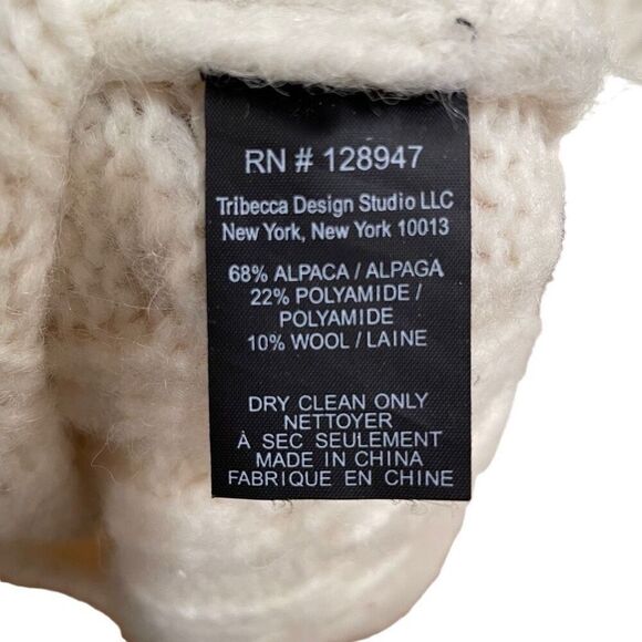 Nili Lotan Womens Sweater XS Alpaca Cable Knit Fisherman Cream Old Money - Picture 4 of 6